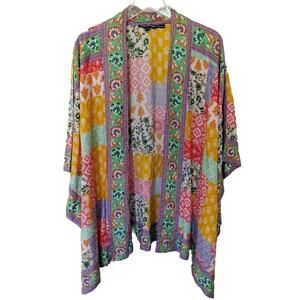 Floral Open Front Cardigan Tolani Collection Women's Size 1X Boho Beach Vacay